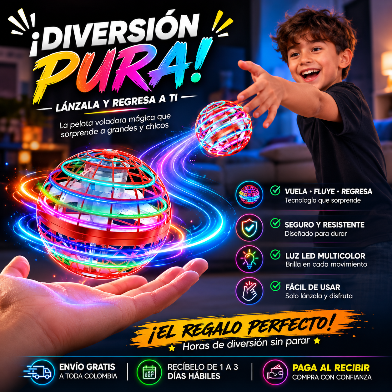 PELOTA VOLADORA LED