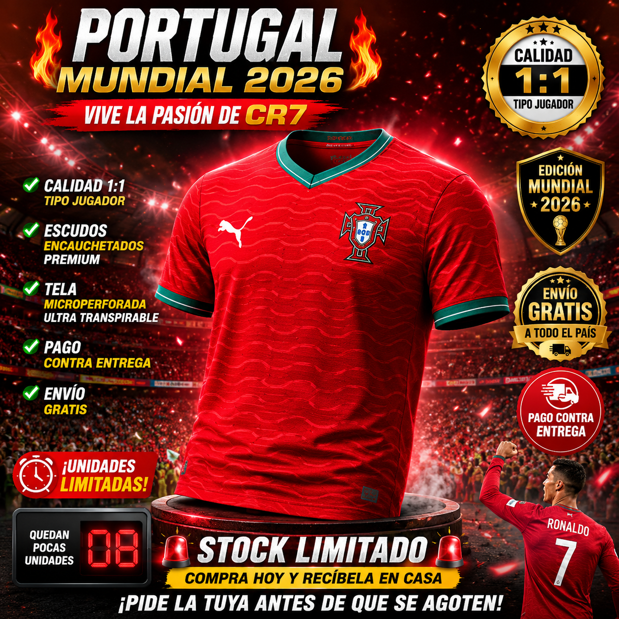 CAMISETA PORTUGAL CR7