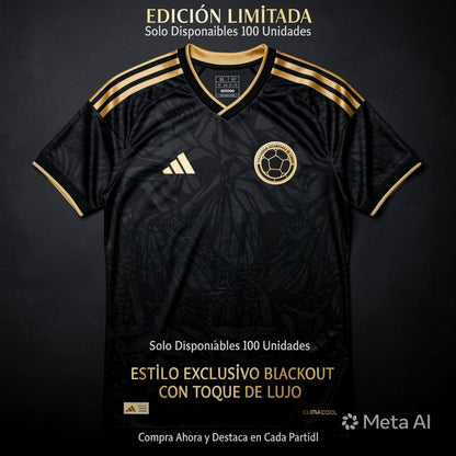 CAMISETA DE COLOMBIA BLACK & GOLD EDICION ESPECIAL